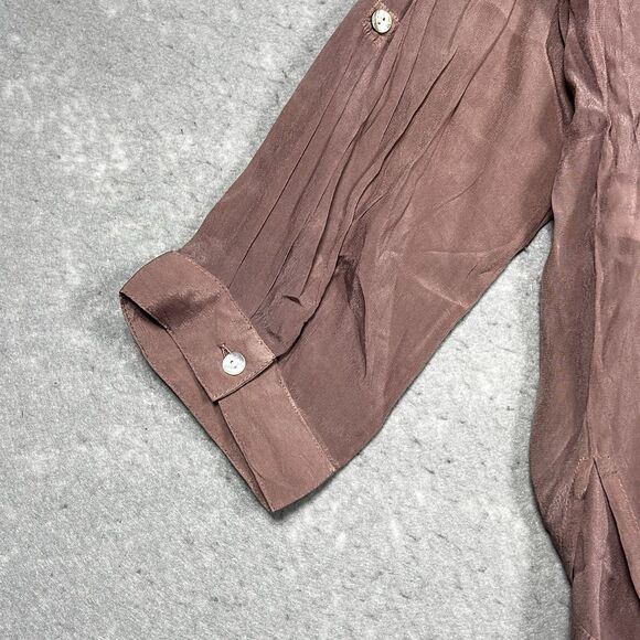 Kyla Seo Embroidered Women's Blouse - Purple/Brown. Mauve. Size Medium - Picture 10 of 13